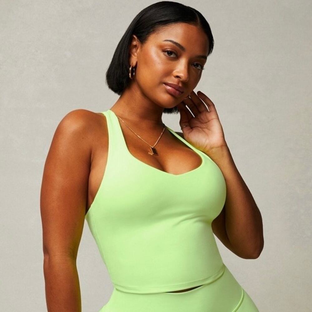 Fabletics Built-In Bra Neon Yellow Tank Top BNWT